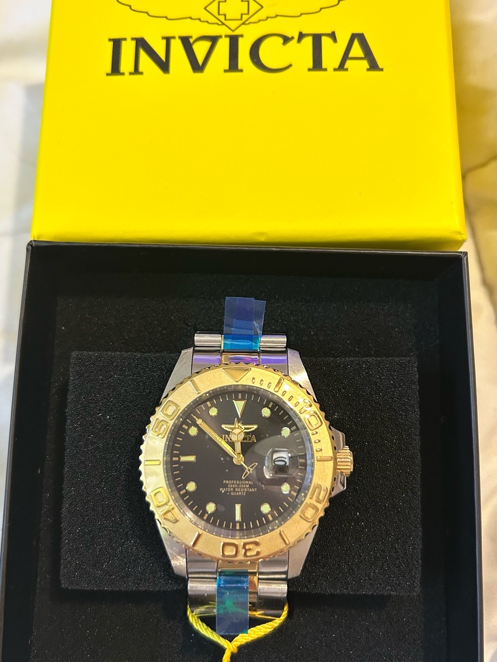 Invicta Pro Diver Currentline men's watch 37.5mm Steel, Gold